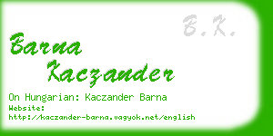 barna kaczander business card